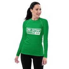 Womens Long Sleeve BJJ Rash Guard - Jiu-Jitsu 009 - Jade BJJ Exclusive Jiu-Jitsu Long Sleeve Rash Guard Womens