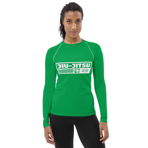 Womens Long Sleeve BJJ Rash Guard - Jiu-Jitsu 009 - Jade BJJ Exclusive Jiu-Jitsu Long Sleeve Rash Guard Womens