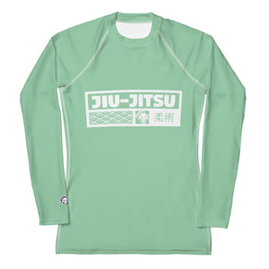 Womens Long Sleeve BJJ Rash Guard - Jiu-Jitsu 010 - Vista Blue BJJ Exclusive Jiu-Jitsu Long Sleeve Rash Guard Womens