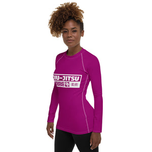 Womens Long Sleeve BJJ Rash Guard - Jiu-Jitsu 014 - Fresh Eggplant BJJ Exclusive Jiu-Jitsu Long Sleeve Rash Guard Womens