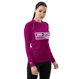 Womens Long Sleeve BJJ Rash Guard - Jiu-Jitsu 014 - Fresh Eggplant BJJ Exclusive Jiu-Jitsu Long Sleeve Rash Guard Womens