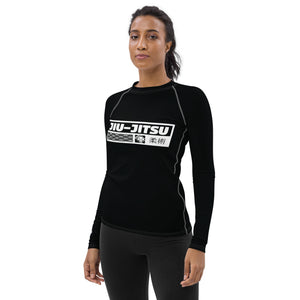 Womens Long Sleeve BJJ Rash Guard - Jiu-Jitsu 015 - Noir BJJ Exclusive Jiu-Jitsu Long Sleeve Rash Guard Womens