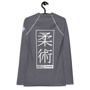 Womens Long Sleeve BJJ Rash Guard - Jiu-Jitsu 027 - Charcoal