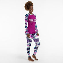 Women’s Long Sleeve BJJ Rash Guard and Leggings — Purple Wave Jiu‑Jitsu Set