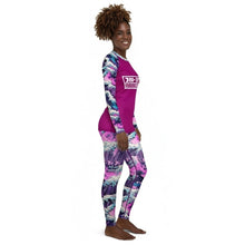 Women’s Long Sleeve BJJ Rash Guard and Leggings — Purple Wave Jiu‑Jitsu Set