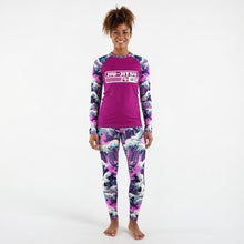 Women’s Long Sleeve BJJ Rash Guard and Leggings — Purple Wave Jiu‑Jitsu Set