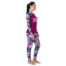 Women’s Long Sleeve BJJ Rash Guard and Leggings — Purple Wave Jiu‑Jitsu Set