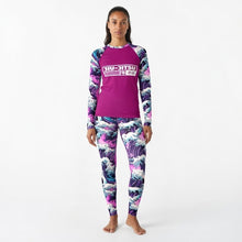 Women’s Long Sleeve BJJ Rash Guard and Leggings — Purple Wave Jiu‑Jitsu Set