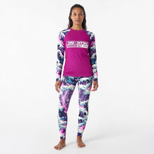 Women’s Long Sleeve BJJ Rash Guard and Leggings — Purple Wave Jiu‑Jitsu Set