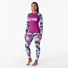 Women’s Long Sleeve BJJ Rash Guard and Leggings — Purple Wave Jiu‑Jitsu Set