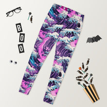 Women’s Long Sleeve BJJ Rash Guard and Leggings — Purple Wave Jiu‑Jitsu Set