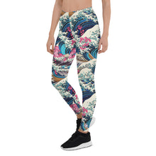 Women's Long Sleeve BJJ Rash Guard and Leggings  —  The Great Wave Off Kanagawa Jiu-Jitsu Set