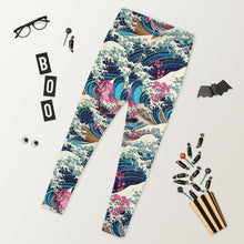 Women's Long Sleeve BJJ Rash Guard and Leggings  —  The Great Wave Off Kanagawa Jiu-Jitsu Set