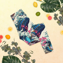 Women's Long Sleeve BJJ Rash Guard and Leggings  —  The Great Wave Off Kanagawa Jiu-Jitsu Set