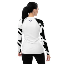 Women's Long Sleeve Classic Jiu-Jitsu Rash Guard - Houndstooth 001 Blanc