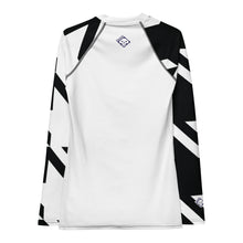 Women's Long Sleeve Classic Jiu-Jitsu Rash Guard - Houndstooth 001 Blanc