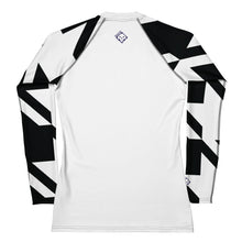 Women's Long Sleeve Classic Jiu-Jitsu Rash Guard - Houndstooth 001 Blanc