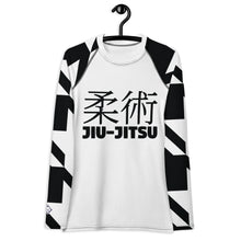 Women's Long Sleeve Classic Jiu-Jitsu Rash Guard - Houndstooth 001 Blanc