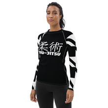 Women's Long Sleeve Classic Jiu-Jitsu Rash Guard - Houndstooth 001 Noir