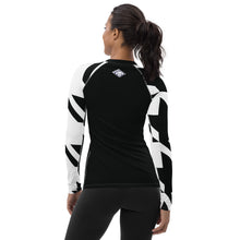 Women's Long Sleeve Classic Jiu-Jitsu Rash Guard - Houndstooth 001 Noir