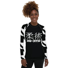 Women's Long Sleeve Classic Jiu-Jitsu Rash Guard - Houndstooth 001 Noir