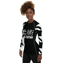 Women's Long Sleeve Classic Jiu-Jitsu Rash Guard - Houndstooth 001 Noir