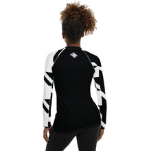 Women's Long Sleeve Classic Jiu-Jitsu Rash Guard - Houndstooth 001 Noir