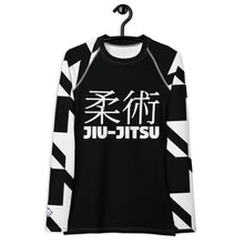 Women's Long Sleeve Classic Jiu-Jitsu Rash Guard - Houndstooth 001 Noir