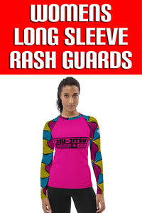 Women's Long Sleeve No Gi BJJ Rash Guard - Ankara Wax Print Rash Guard 002 - Soldier Complex