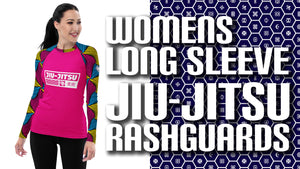 Women's Long Sleeve No Gi BJJ Rash Guard - Ankara Wax Print Rash Guard 003 Exclusive Jiu-Jitsu Jiujitsu Long Sleeve Rash Guards Rashguard Womens