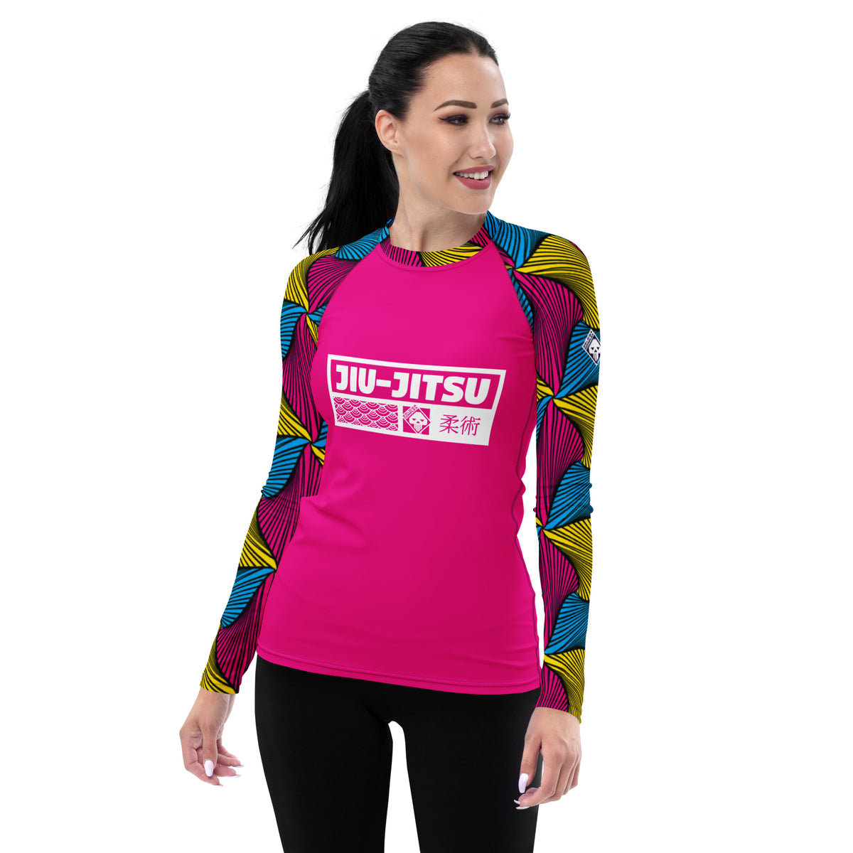Women's Long Sleeve No Gi BJJ Rash Guard - Ankara Wax Print Rash Guard ...