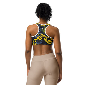 Women's Mile After Mile - Golden Chains 002 Racer Back Sports Bra Exclusive Running Sports Bra Womens