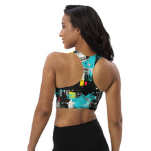 Women's Mile After Mile - Tropical Thunder 001 Longline Racer Back Sports Bra Exclusive Running Sports Bra Womens