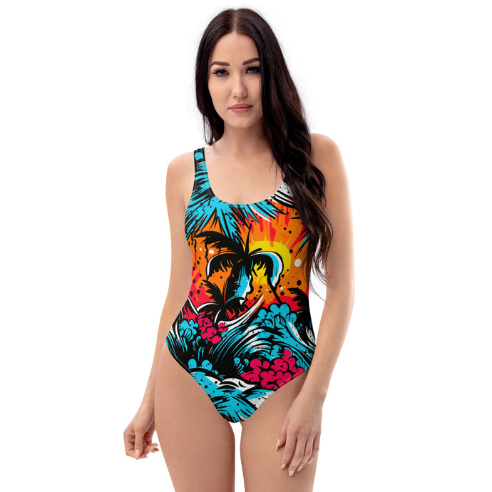 Women's One-Piece Swimsuit - Tropical Adventure 001 Beach Exclusive One-Piece Swimwear Womens