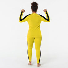 Kill Bill Vibes: Plus Size Women's Long Sleeve Rash Guard and Yoga Pants Ensemble