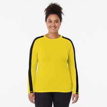 Kill Bill Vibes: Plus Size Women's Long Sleeve Rash Guard and Yoga Pants Ensemble