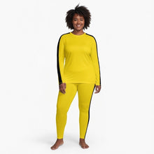 Kill Bill Vibes: Plus Size Women's Long Sleeve Rash Guard and Yoga Pants Ensemble