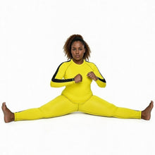 Kill Bill Vibes: Plus Size Women's Long Sleeve Rash Guard and Yoga Pants Ensemble