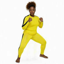 Kill Bill Vibes: Plus Size Women's Long Sleeve Rash Guard and Yoga Pants Ensemble