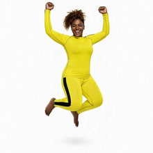Kill Bill Vibes: Plus Size Women's Long Sleeve Rash Guard and Yoga Pants Ensemble