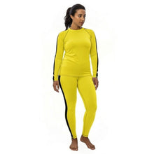 Kill Bill Vibes: Plus Size Women's Long Sleeve Rash Guard and Yoga Pants Ensemble