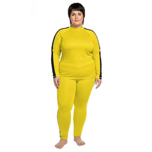 Kill Bill Vibes: Plus Size Women's Long Sleeve Rash Guard and Yoga Pants Ensemble