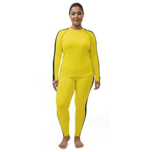 Kill Bill Vibes: Plus Size Women's Long Sleeve Rash Guard and Yoga Pants Ensemble