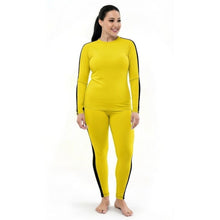 Kill Bill Vibes: Plus Size Women's Long Sleeve Rash Guard and Yoga Pants Ensemble