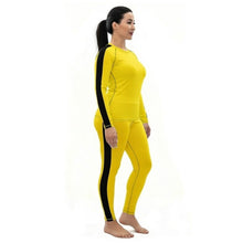 Kill Bill Vibes: Plus Size Women's Long Sleeve Rash Guard and Yoga Pants Ensemble