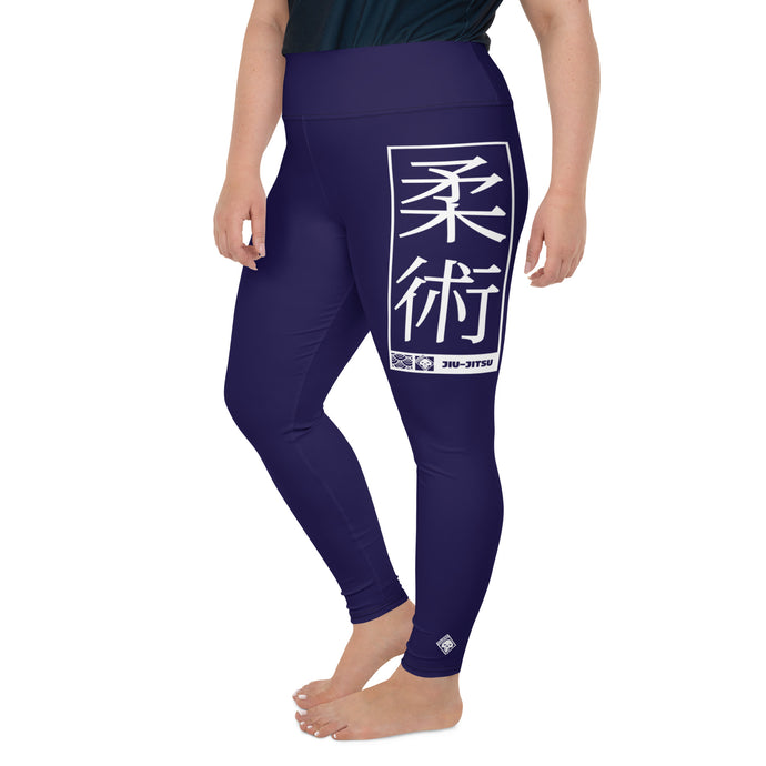 Women's Plus Size Yoga Pants Workout Leggings For Jiu Jitsu 002 - Midnight Blue Exclusive Jiu-Jitsu Leggings Plus Size Tights Womens