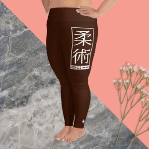 Women's Plus Size Yoga Pants Workout Leggings For Jiu Jitsu 006 - Chocolate Exclusive Jiu-Jitsu Leggings Plus Size Tights Womens