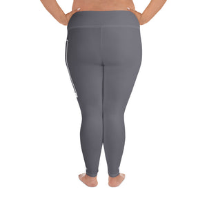 Women's Plus Size Yoga Pants Workout Leggings For Jiu Jitsu 019 - Charcoal Exclusive Jiu-Jitsu Leggings Plus Size Tights Womens