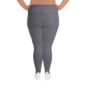 Women's Plus Size Yoga Pants Workout Leggings For Jiu Jitsu 019 - Charcoal Exclusive Jiu-Jitsu Leggings Plus Size Tights Womens