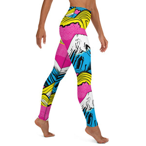 Women's Pop Art Yoga Pants - Roy Lichtenstein Inspired Mt Fuji Print 001 Exclusive Leggings Mt Fuji Tights Womens